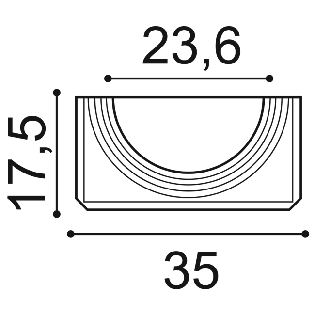 Base quadrata alta per mezza colonna K1131 (2)