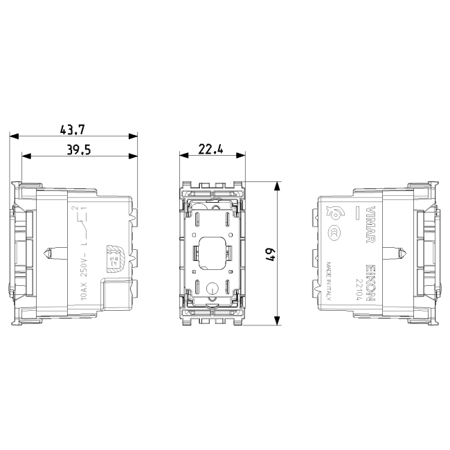 copy of Interrupteur métal EIKON FLAT blanc - va & vient (8)