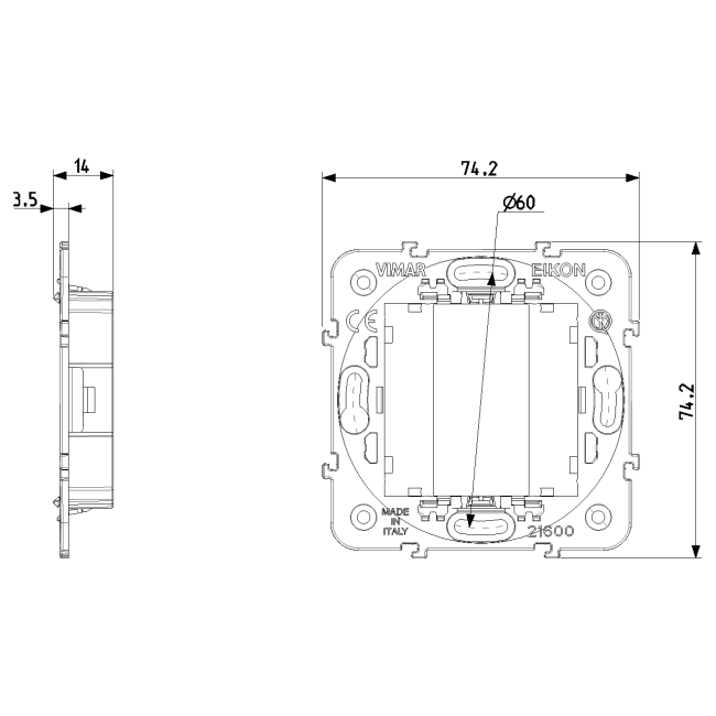 Interrupteur métal EIKON FLAT blanc - Bouton poussoir (9)