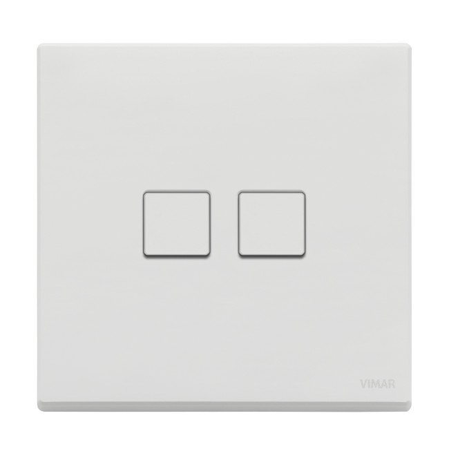 Interrupteur métal EIKON FLAT blanc - Bouton poussoir double (1)